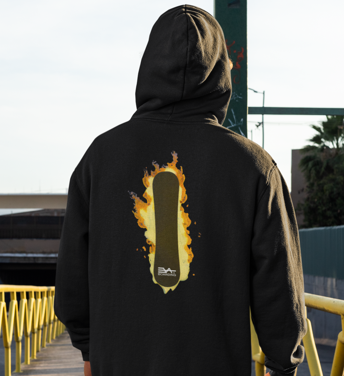 Burning Snowboard Eco Hoodie