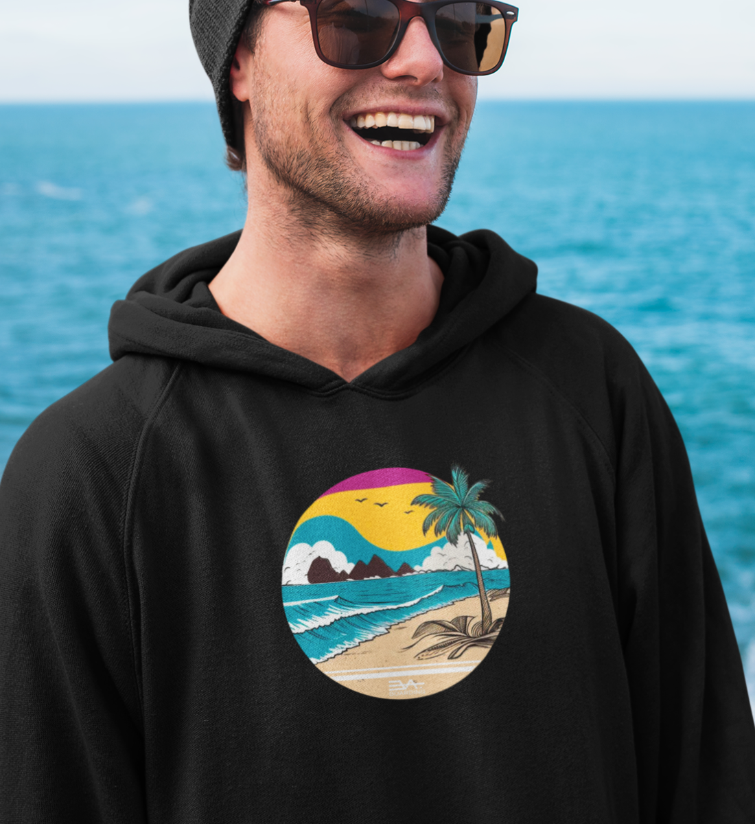 At the beach Eco Hoodie