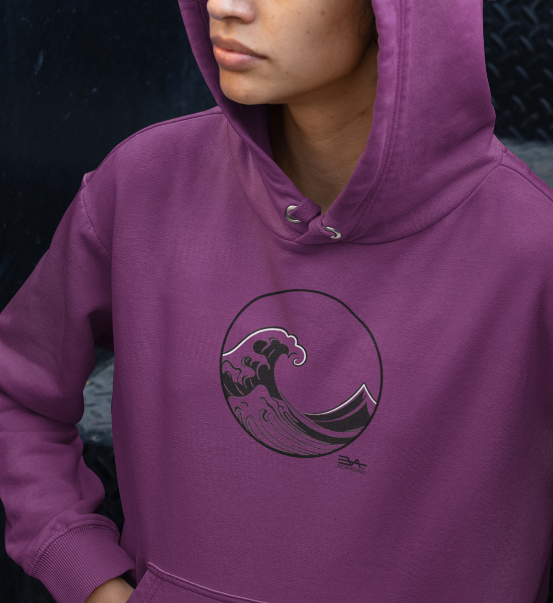 Black wave Eco Hoodie