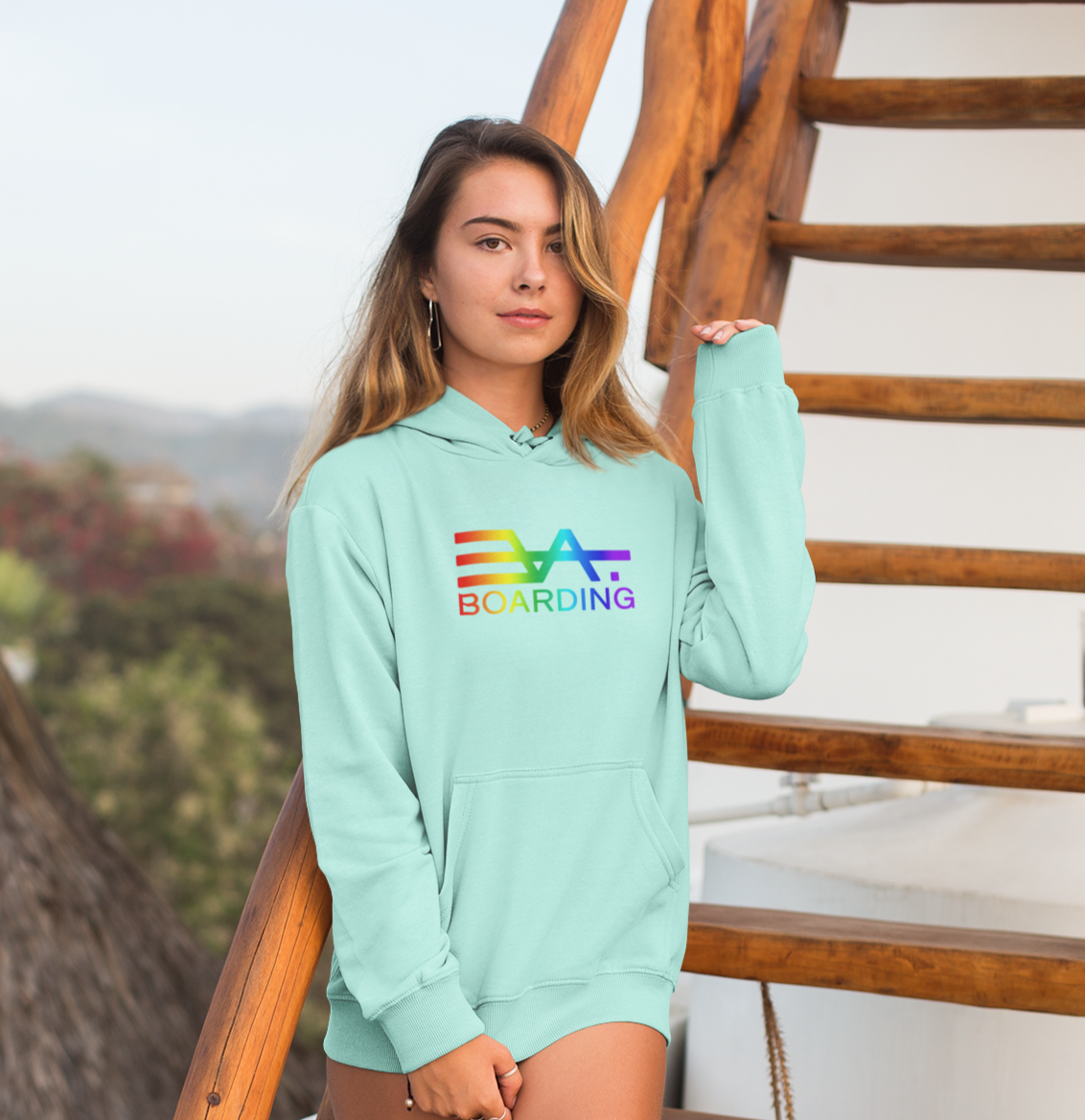 Logo groß rainbow Eco Hoodie